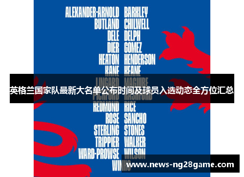 英格兰国家队最新大名单公布时间及球员入选动态全方位汇总